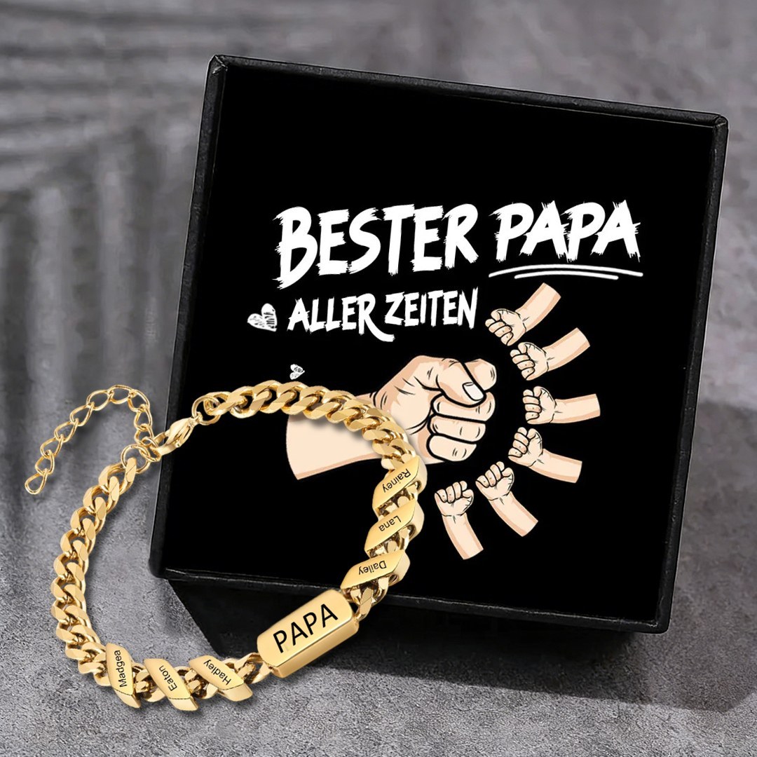 Herren Personalisierte 1-6 Namen Edelstahl Armband mit Text