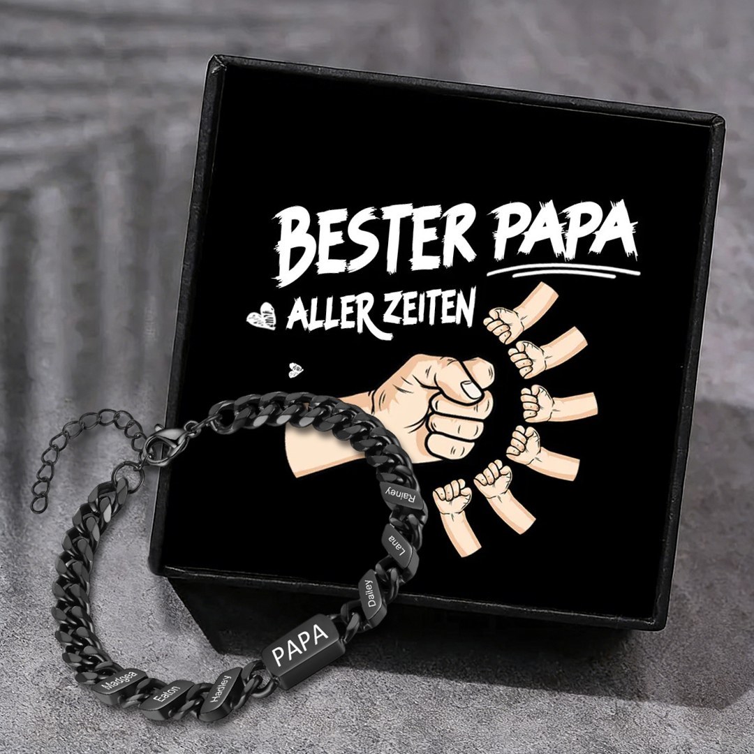 Herren Personalisierte 1-6 Namen Edelstahl Armband mit Text