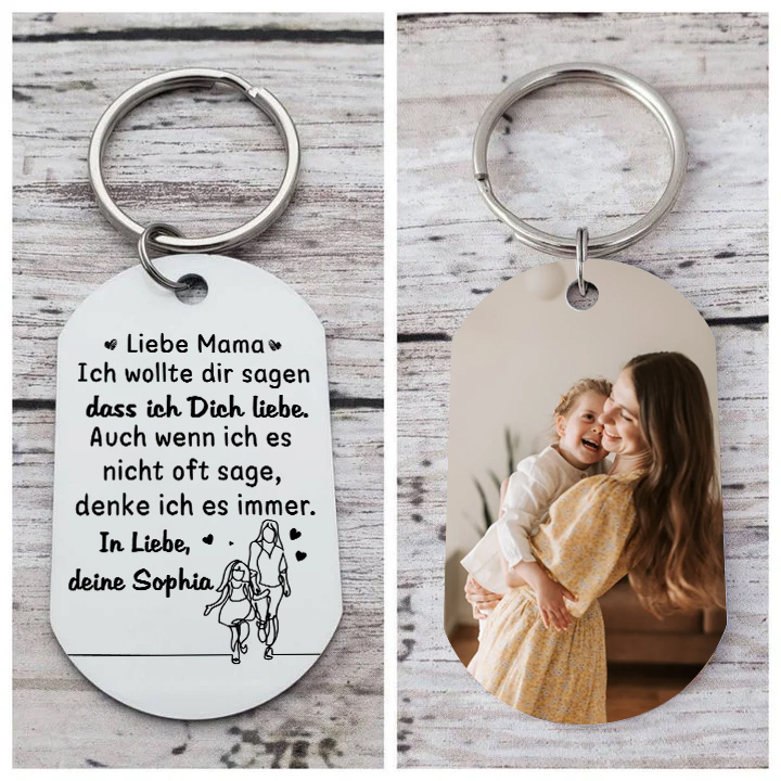 Personalisierbares Foto & Text Schlüsselanhänger-Liebe Mama Ich wollte dir sagen, dass ich Dich liebe-Geschenk für Mutter