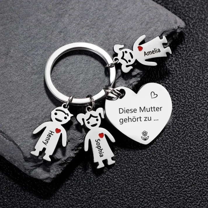 Personalisierter Foto* Name*Muster PU Leder Geldbörse & Name* Muster Schlüsselanhänger & Karte & Box Geschenkbox Set für Mama