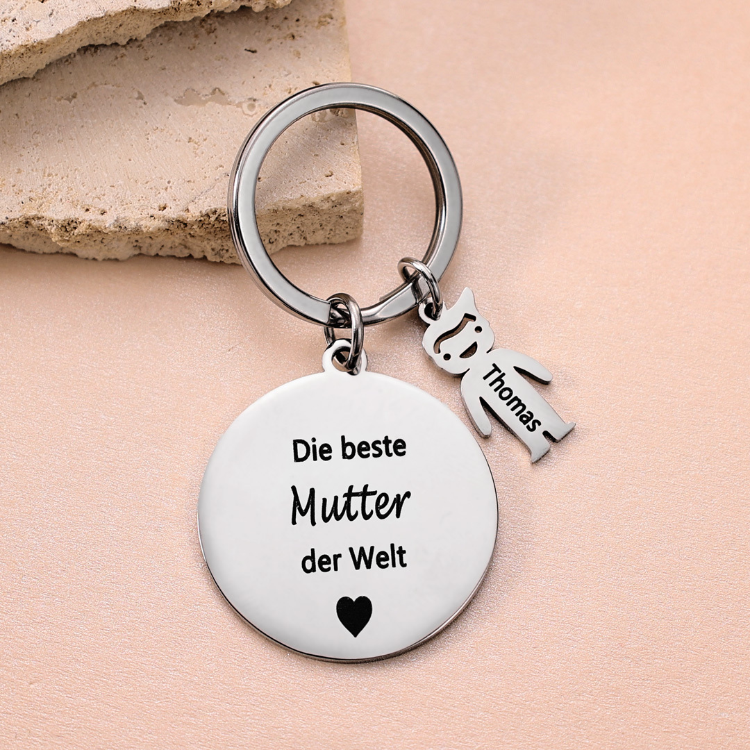 Gravur 1 Name & Wunschtext Familie Schlüsselanhänger - Dieser Vater ( oder Mutter, Opa, Oma, usw. ) Gehört zu ...