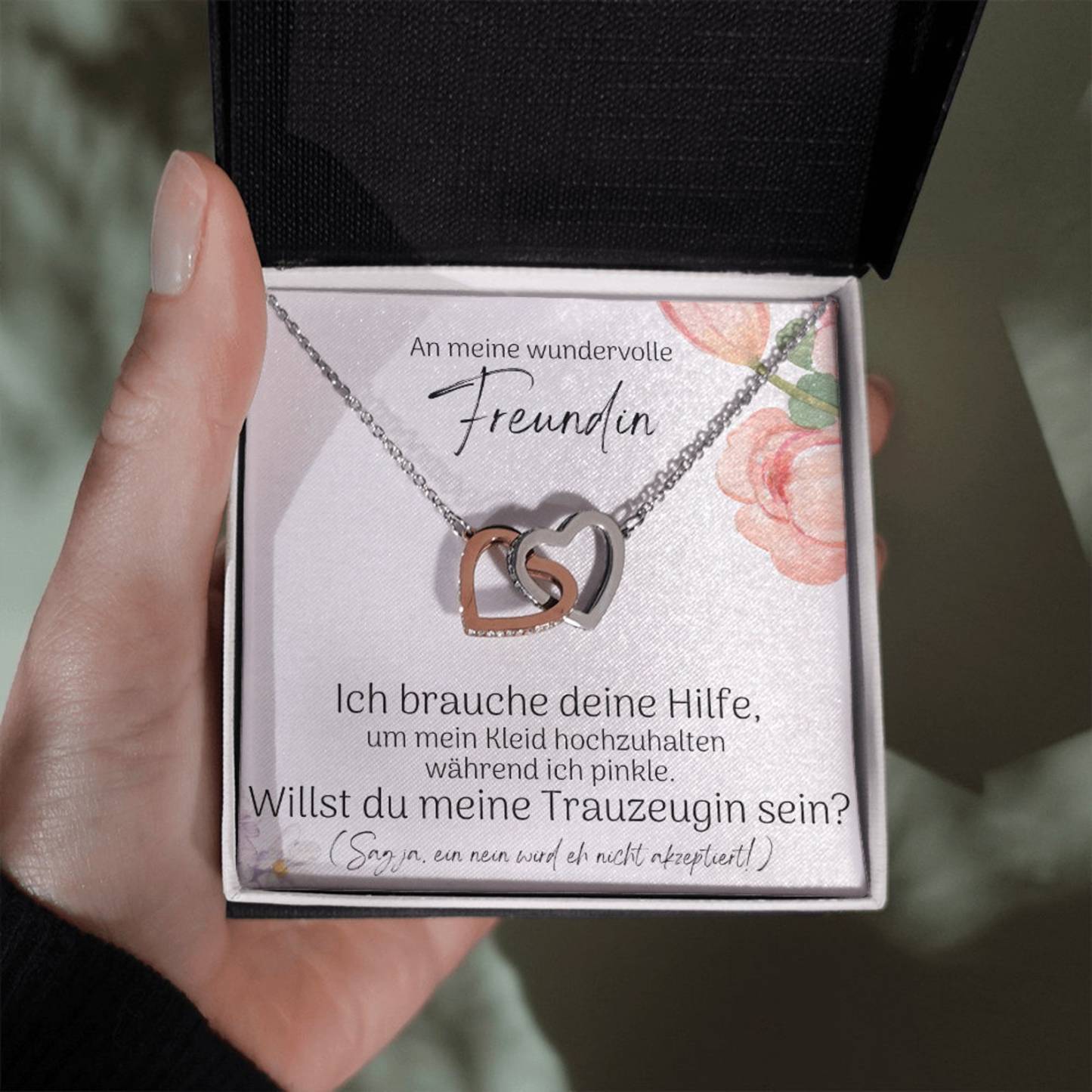 S925 Silber Herz Halskette-Willst du meine Trauzeugin sein?-Geschenk für Trauzeugin Hochzeit Geschenk