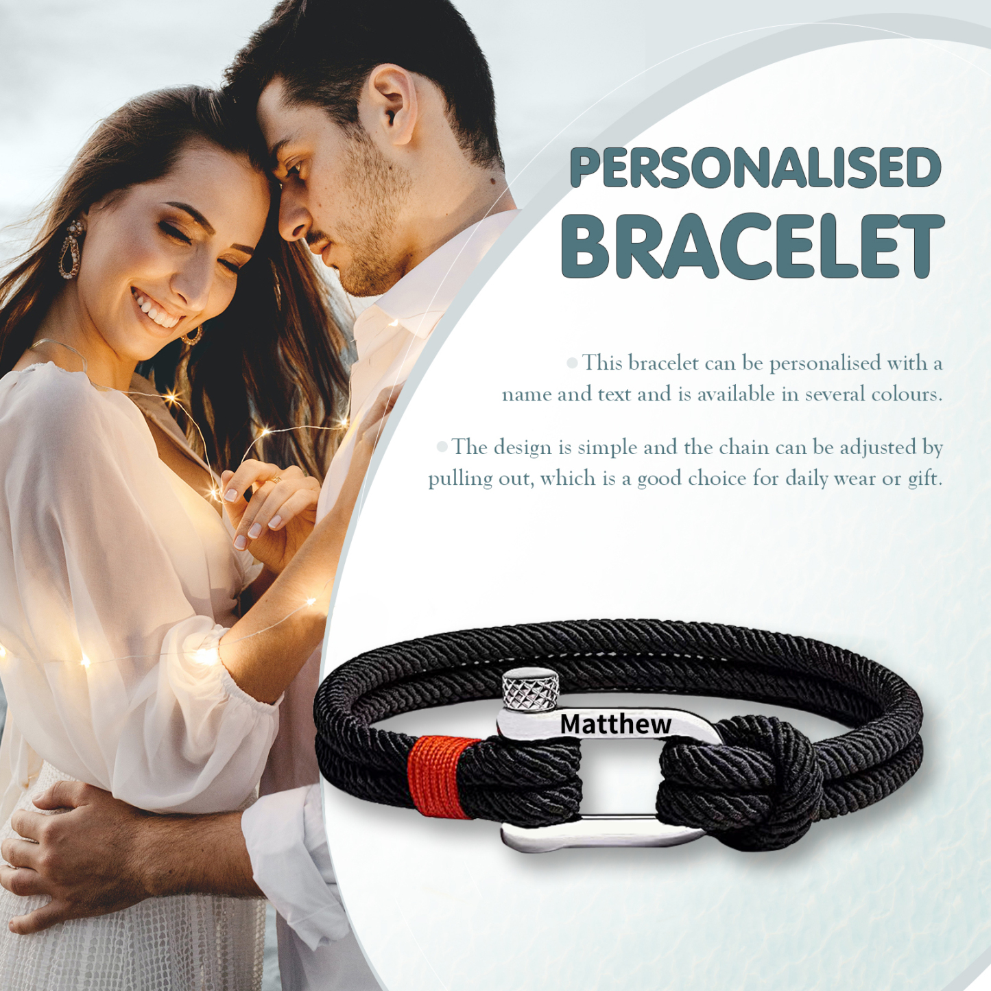 Herren Personalisierter 1 Name Edelstahl Hufeisenschnalle Handseil Armband--An unser wundervoller Sohn zum Abschluss-Geschenk mit Nachrichtenkarte