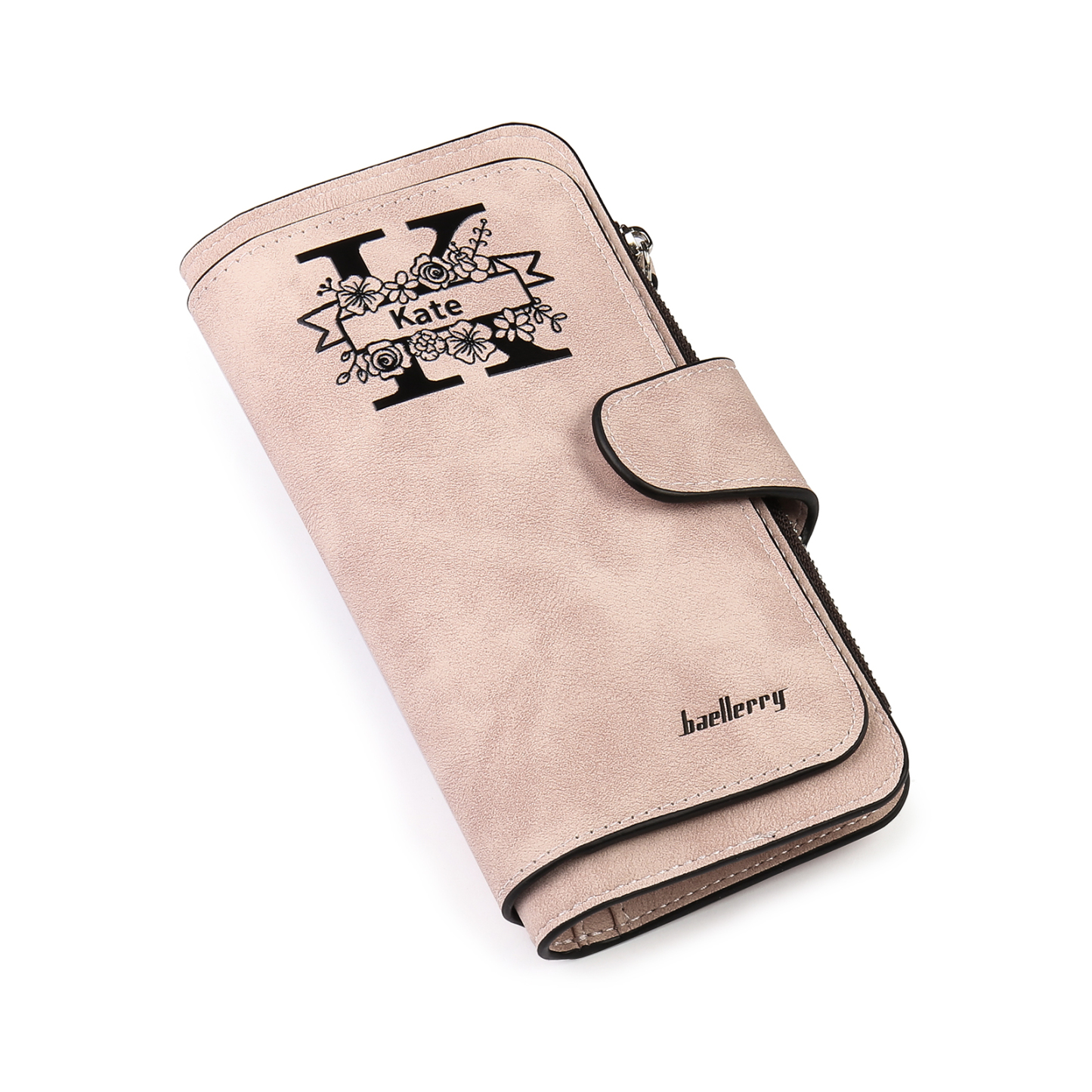 Kettenmachen Damen Personalisierter Name & Buchstabe & Foto & Text PU Leder Geldbörse Langes Portemonnaie mit Reißverschluss 24.89