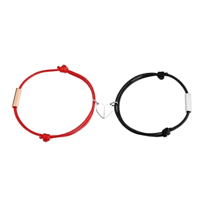Personalisierte 2 Namen Paar Herz Magnet Armbänder