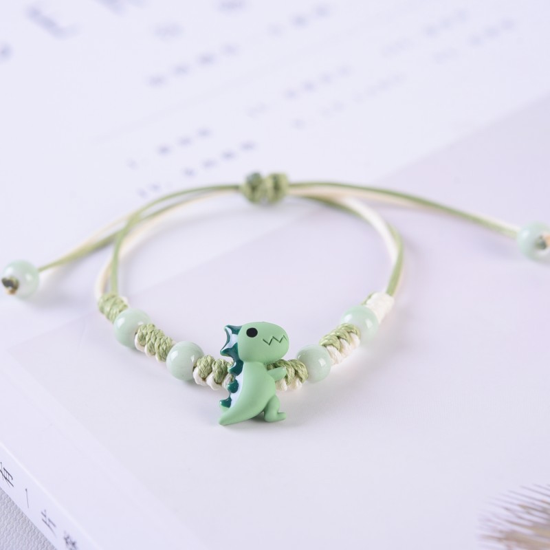 Dinos Armbänder Set mit 2 Ketten Für das Schulkind Vergesst nie, dass du stark und mutig bist wie ein Dino Schulanfang Geschenk mit Nachrichtenkarte