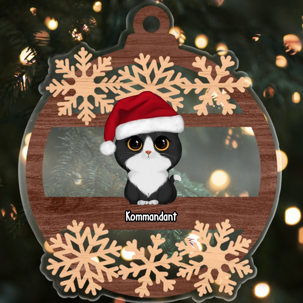 Acryl Weihnachtsornament-Personalisierte 1-6 Namen Haustier Ornament/Schlüsselanhänger mit Schlüsselring