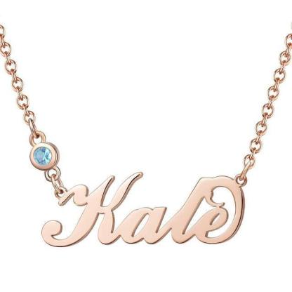 Personalisierte Namenskette mit Birthstone