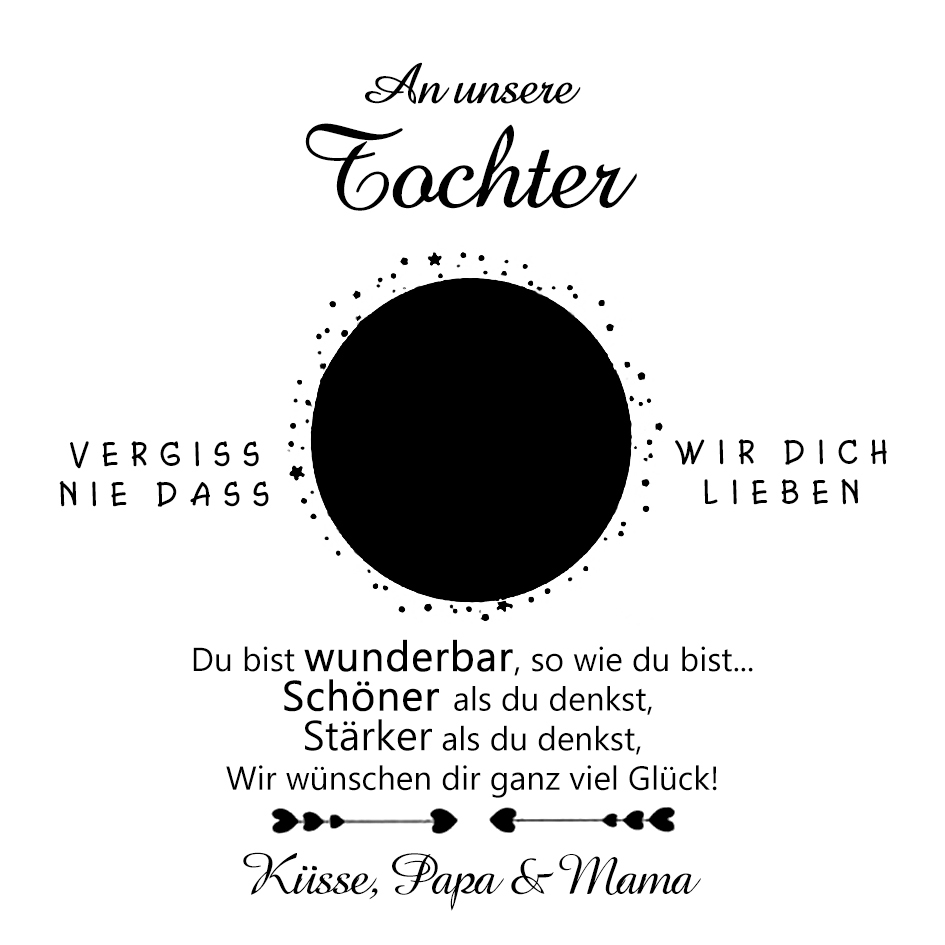 925 Sterling Silber Halskette - An unsere Tochter von Papa & Mama - Geschenk mit Nachrichtenkarte