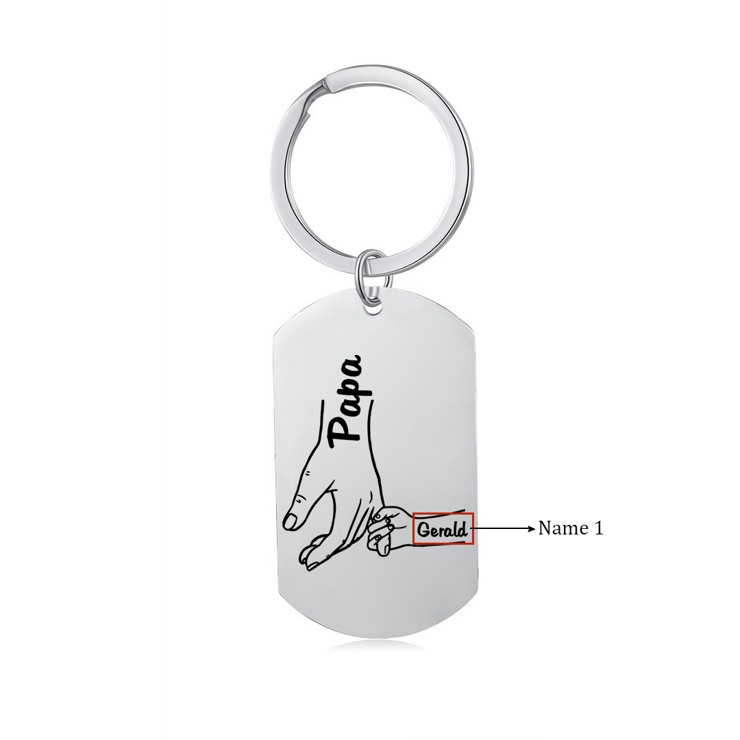 Personalisierbarer 1 Name Papa Hand Schlüsselanhänger-Lieber Papa du hast ja bereits mich-Geschenk für Vater