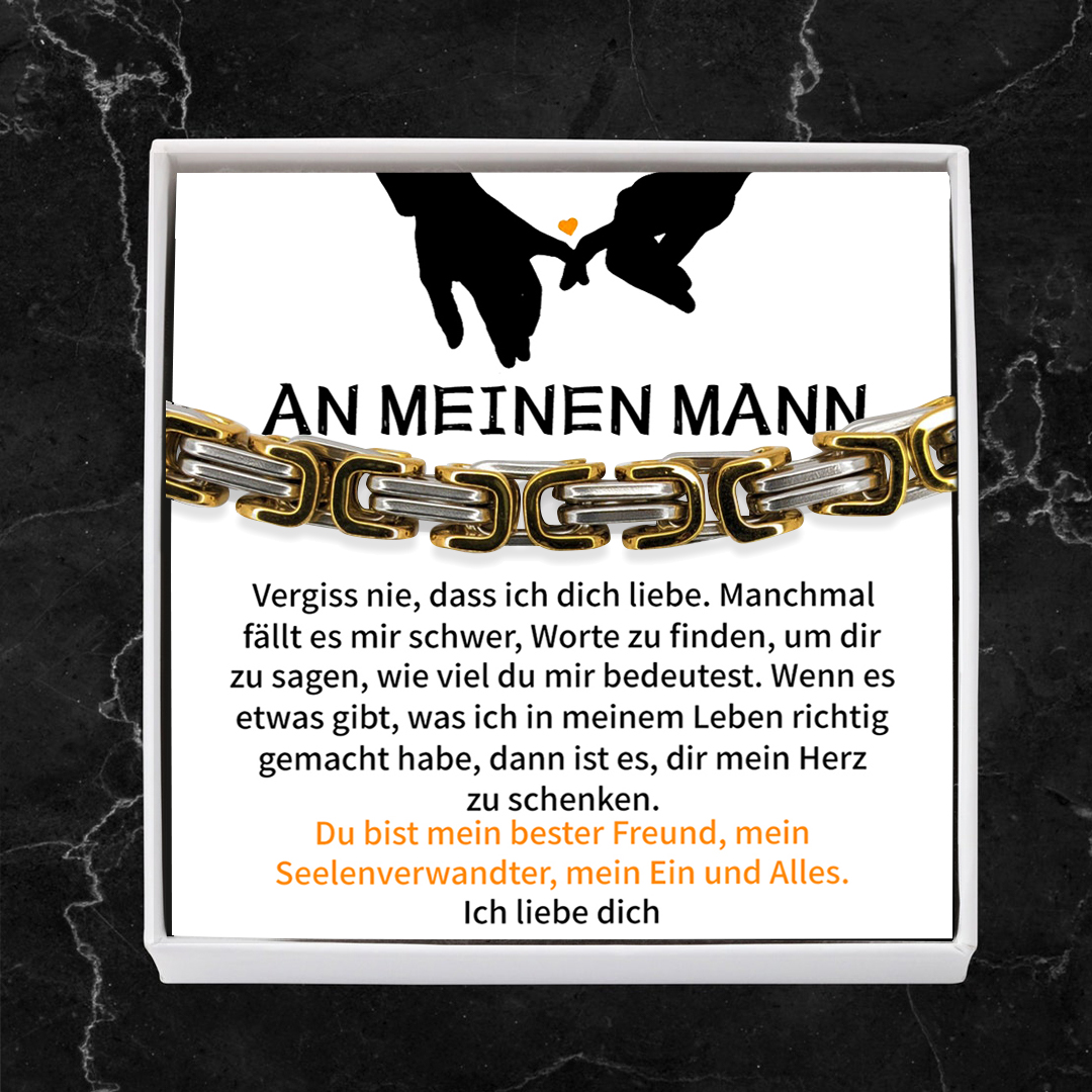Herren Edelstahl Armband- An Meinen Mann Vergiss nie, dass ich dich liebe-Geschenk mit Nachrichtenkarte