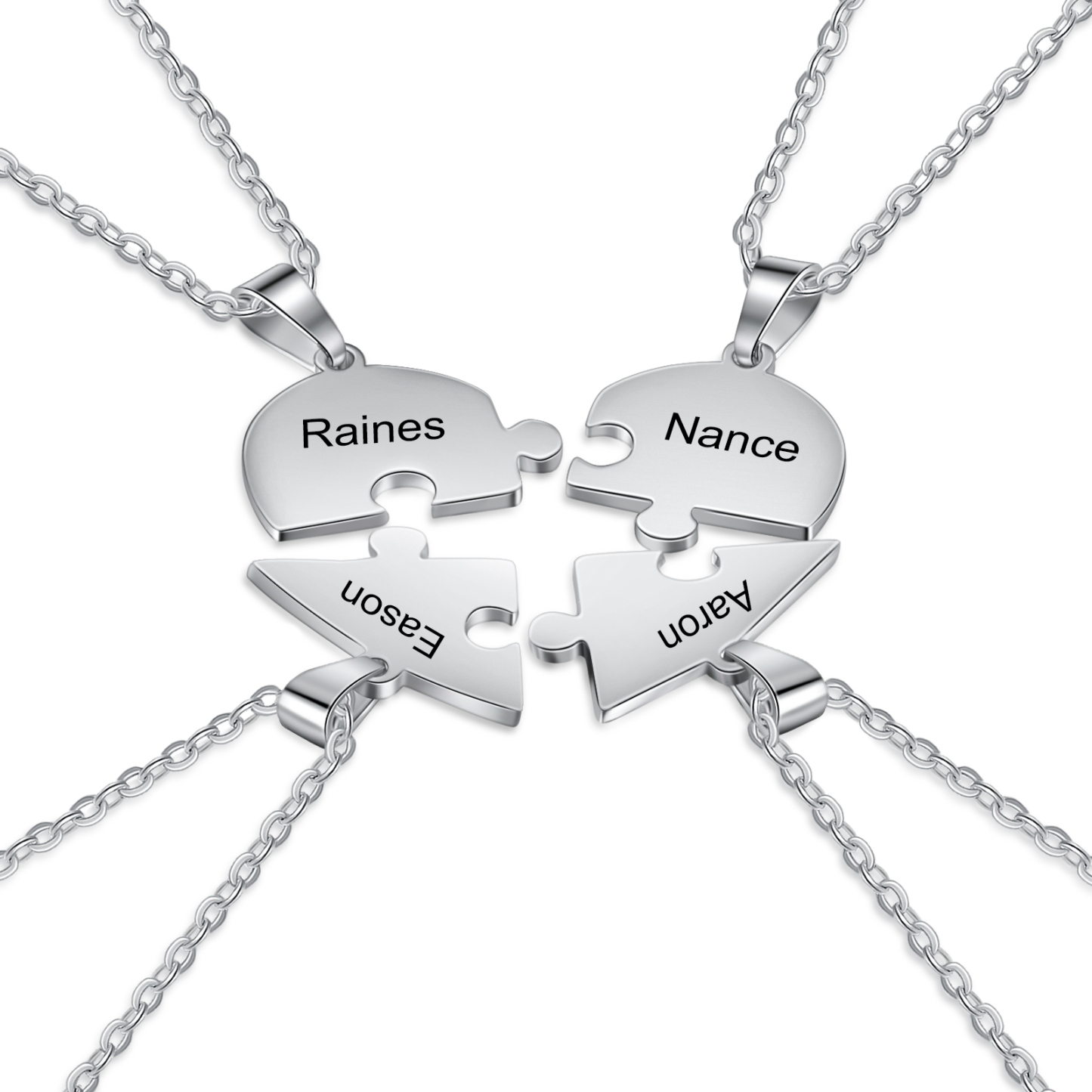 Personalisierte 2-8 Namen Stücke Herz Puzzle Halskette-Freundschaftsketten
