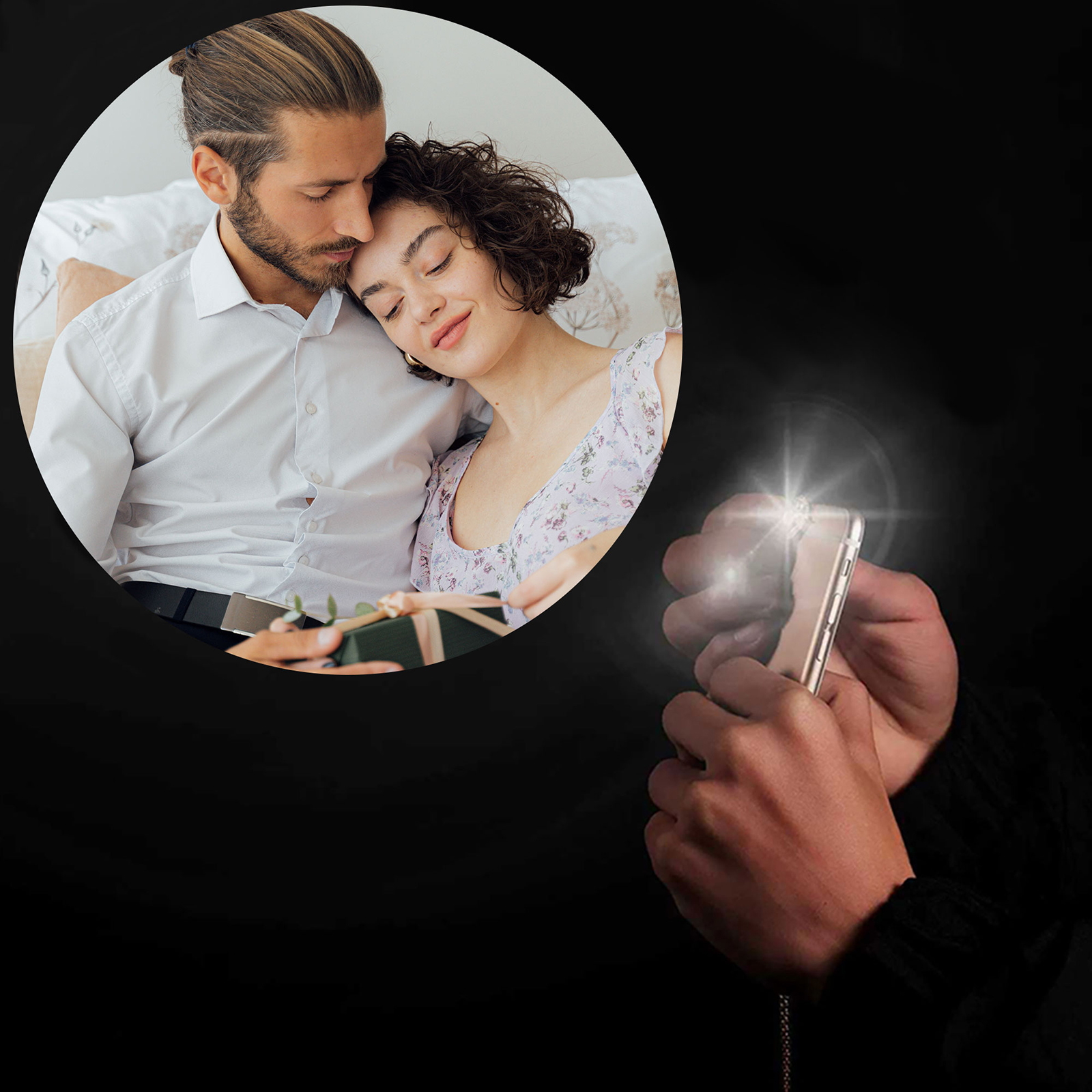 Personalisiertes Foto & 2 Namen Projektion Infinity Herz Armband