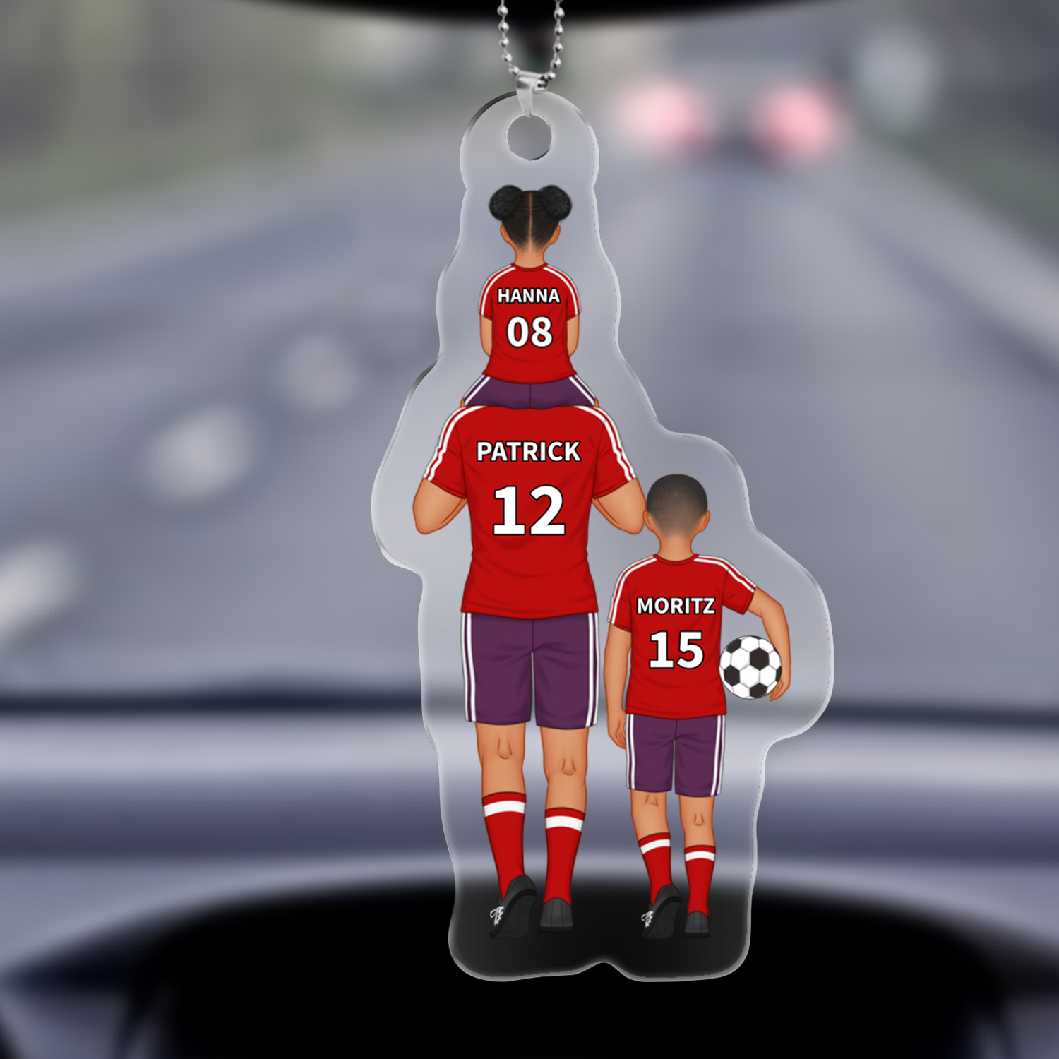 Personalisierbare 2-4 Namen Fußballmannschaft Fußballtam Acryl Schlüsselanhänger