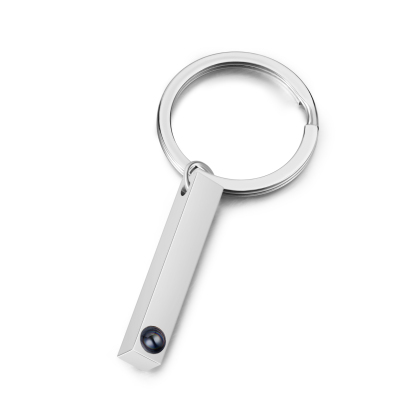 Personalisiertes Foto 4 Texte Projektion Vertikale Bar Schlüsselanhänger