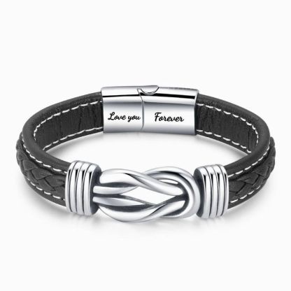 Kettenmachen Herren Leder Seemansknoten Armband- An Meinen Mann Ich liebe dich, für immer und ewig-Geschenk mit Nachrichtenkarte 23.99