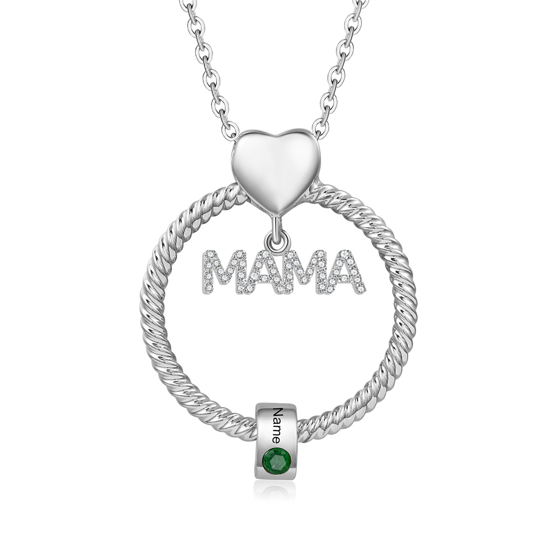 Personalisierter 1 Name Gravur "MAMA" Halskette mit 1 Geburtsstein-Warum ich dich liebe,Mama -Geschenk mit Nachrichtenkarte