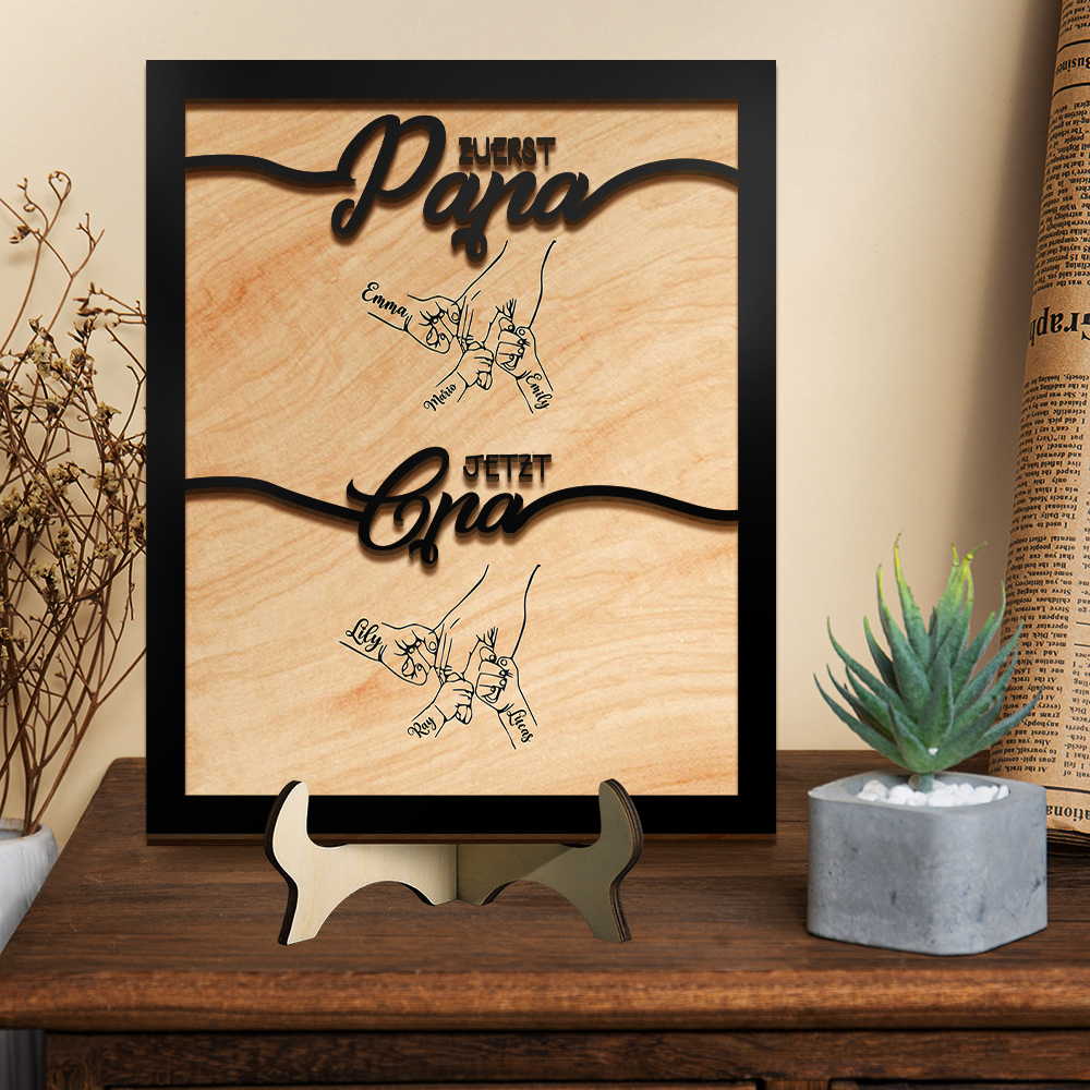 Personalisiertes "Erst Papa, jetzt Opa"-Holzschild – mit Wunschnamen