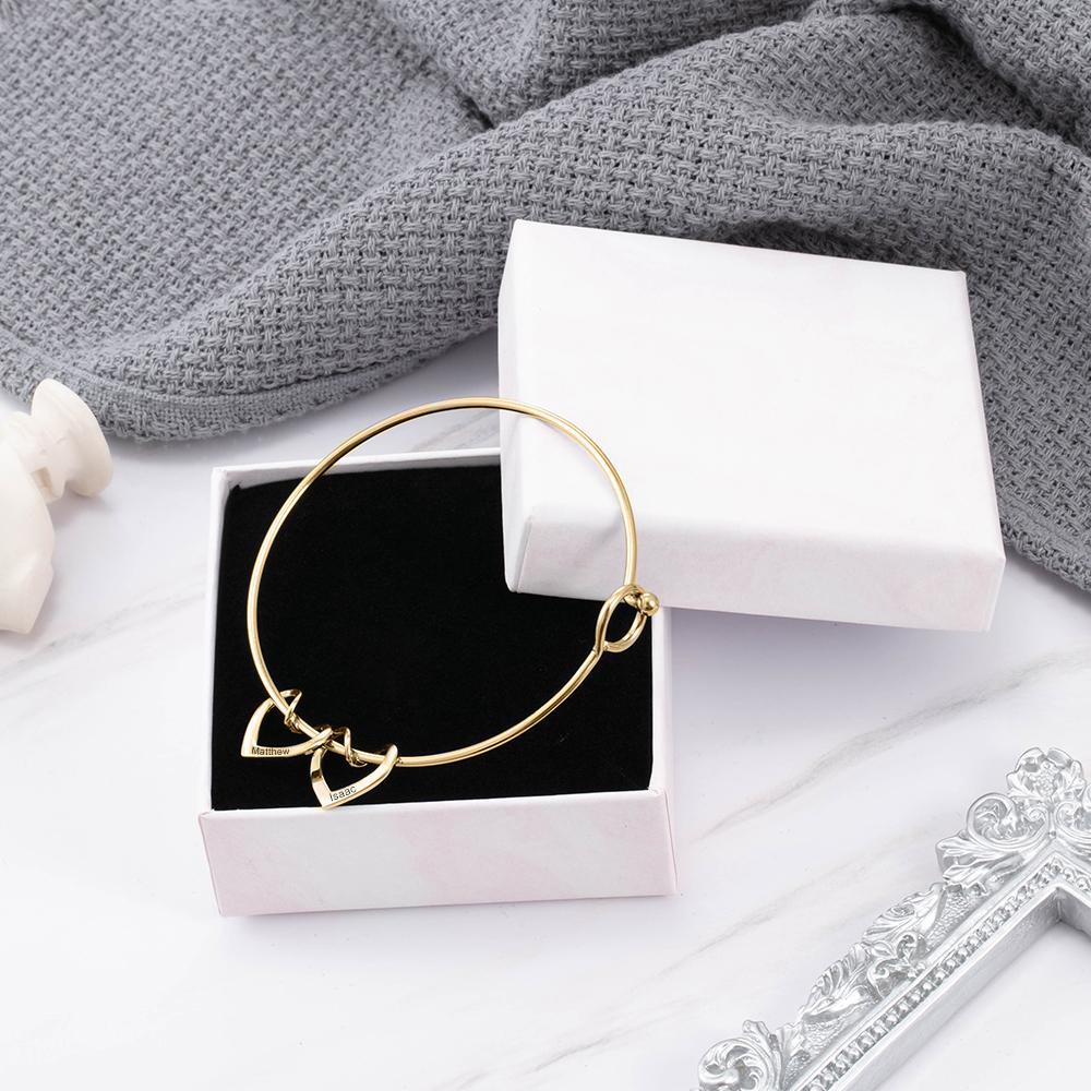 Damen Armband mit Gravuren 2 Herzen