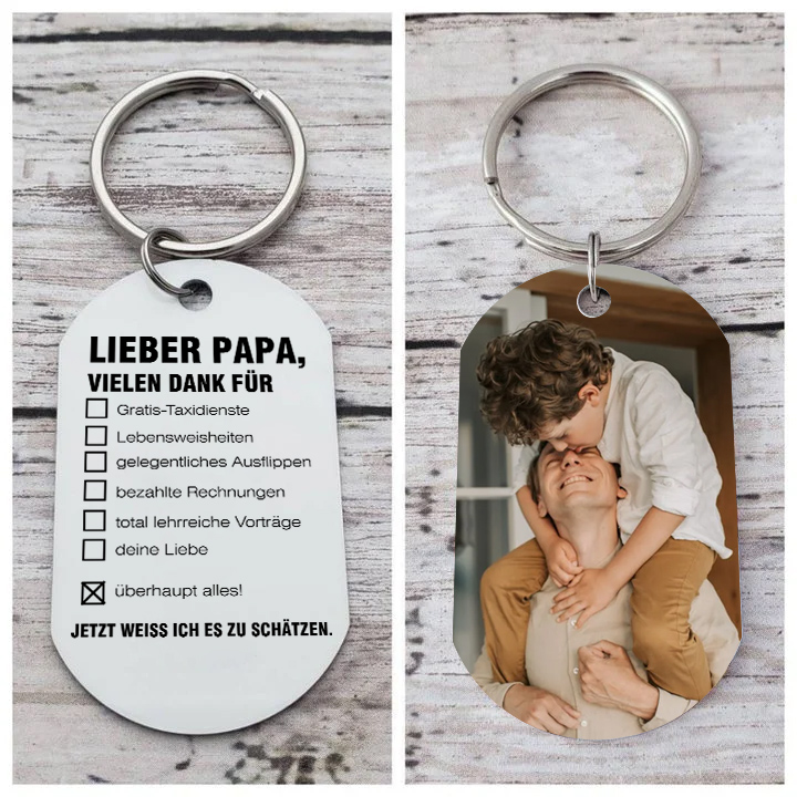 Personalisierbares Foto Schlüsselanhänger-Lieber Papa Vielen Dank für überhaupt alles-Geschenk für Vater
