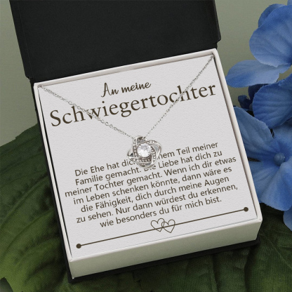 925 Sterling Silber Halskette Geschenk - An meine Schwiegertochter - Geschenk mit Nachrichtenkarte 