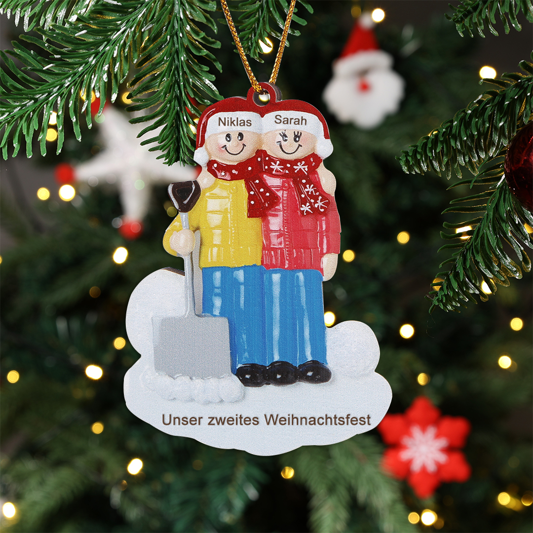Holz Personalisierter Text & 2-5 Namen Familie Schneeschaufelteam Orna