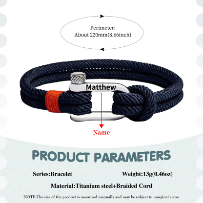 Herren Personalisierter 1 Name Edelstahl Hufeisenschnalle Handseil Armband-An meinen Sohn Glaube an dich selbst-Geschenk mit Nachrichtenkarte