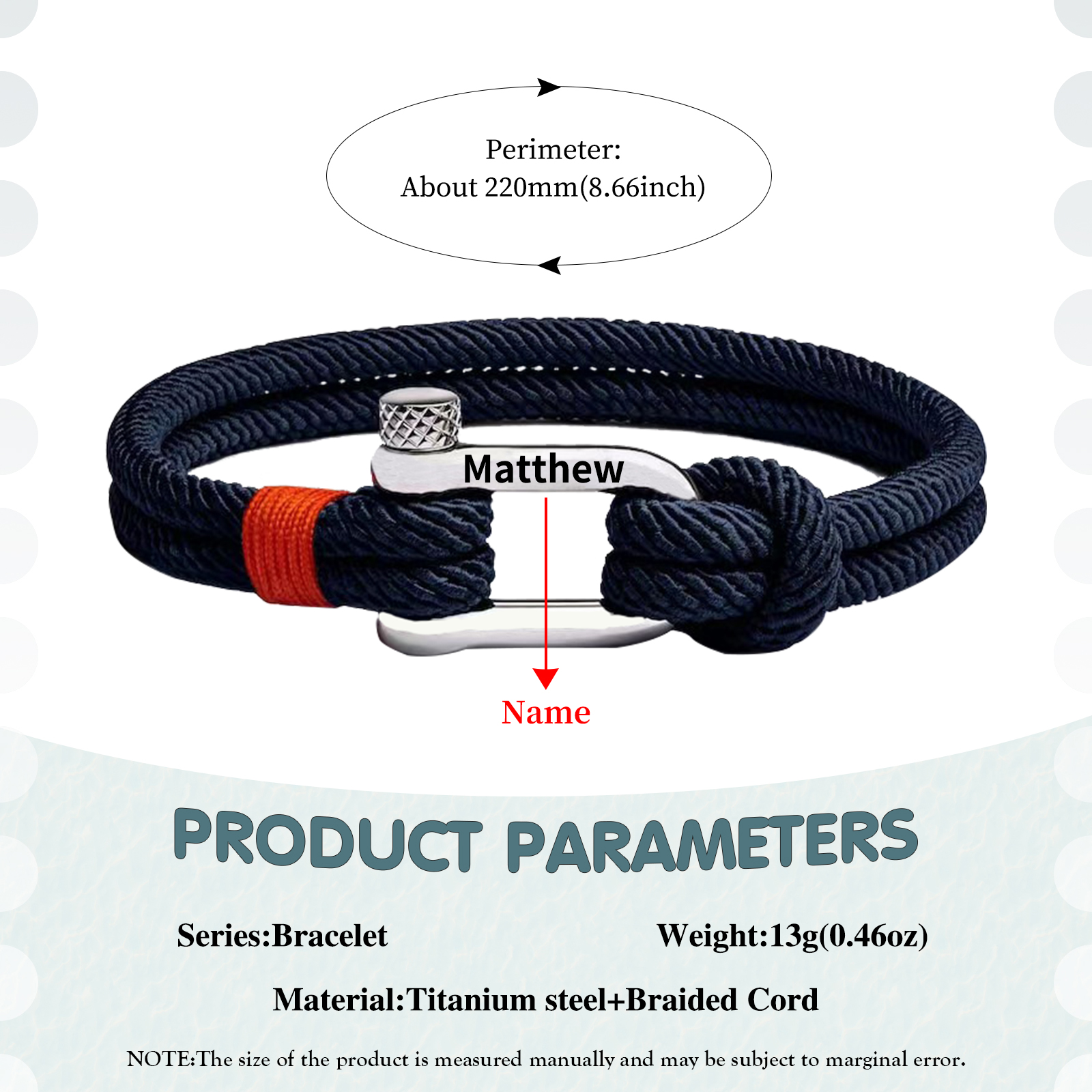 Herren Personalisierter 1 Name Edelstahl Hufeisenschnalle Handseil Armband--An unser wundervoller Sohn zum Abschluss-Geschenk mit Nachrichtenkarte