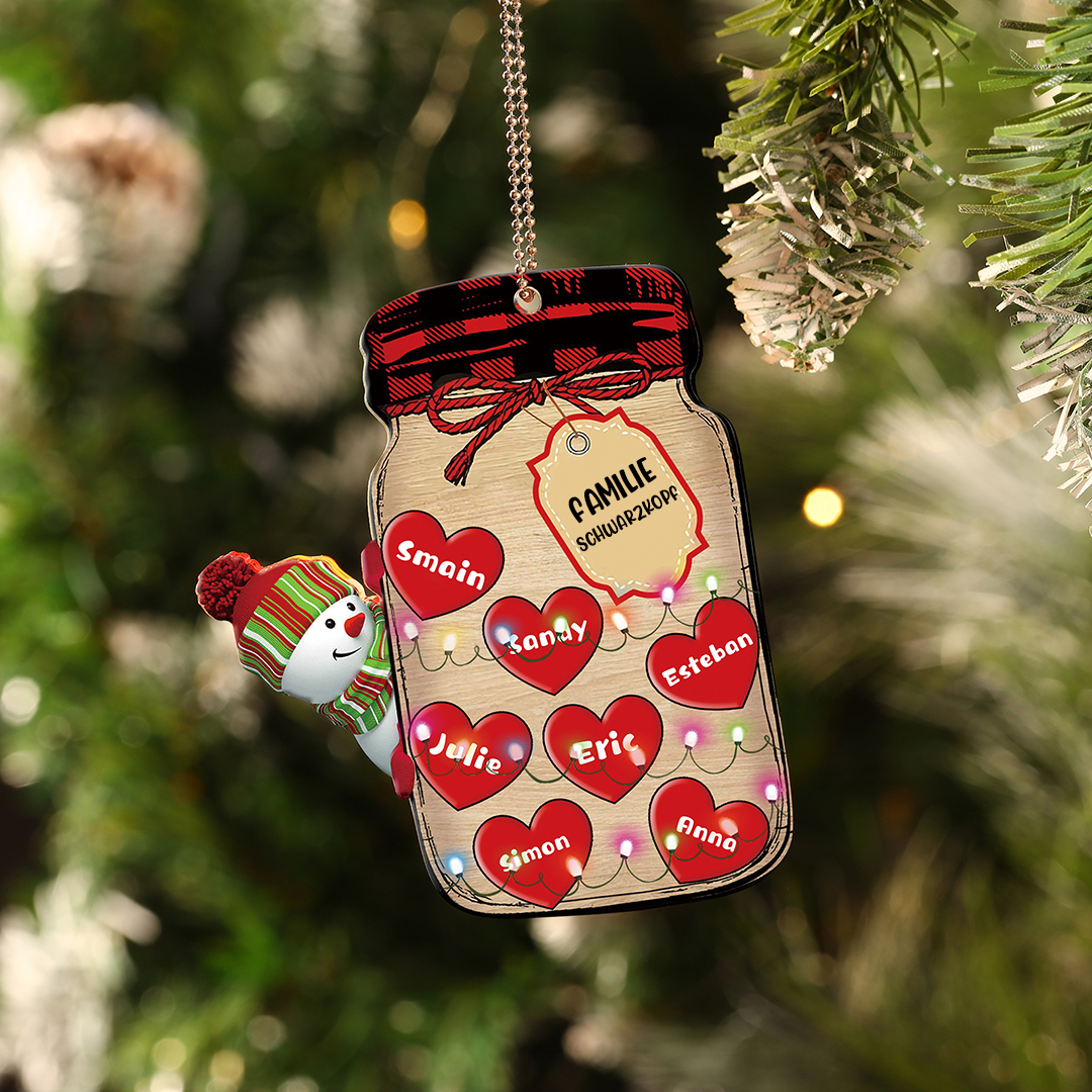 Acryl Personalisierte 7 Namen & Text Flasche Weihnachtsornament Weihnachtsbaum Anhänger