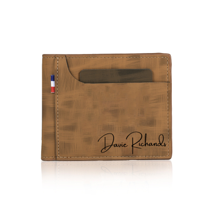 Personalisierter Name & Foto Leder Herren Geldbörse mit Kartenfach