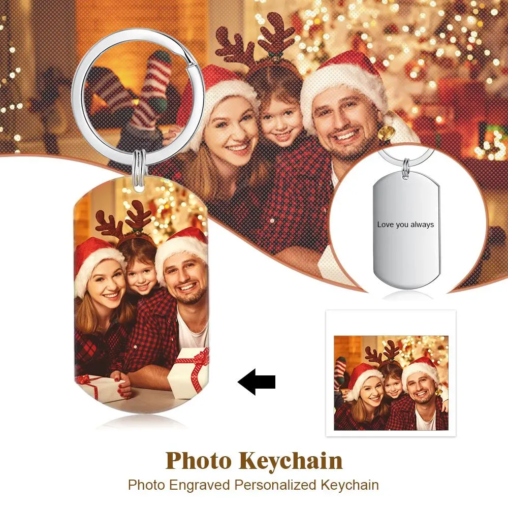 Personalisierte Foto & Name & Buchstabe & Text Geldbörse & Wallet Card & Schlüsselanhänger & Stift Geschenkset für Mann Freund