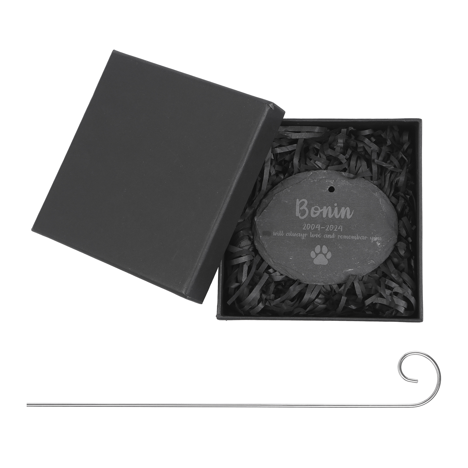 Personalisierter Grabstecker aus Schiefer – mit Name, Text & Datum graviert