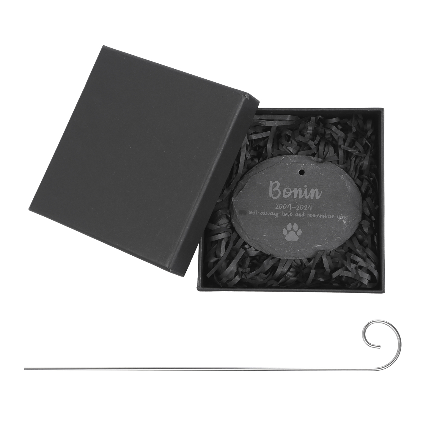 Personalisierter Grabstecker aus Schiefer – mit Name, Text & Datum graviert