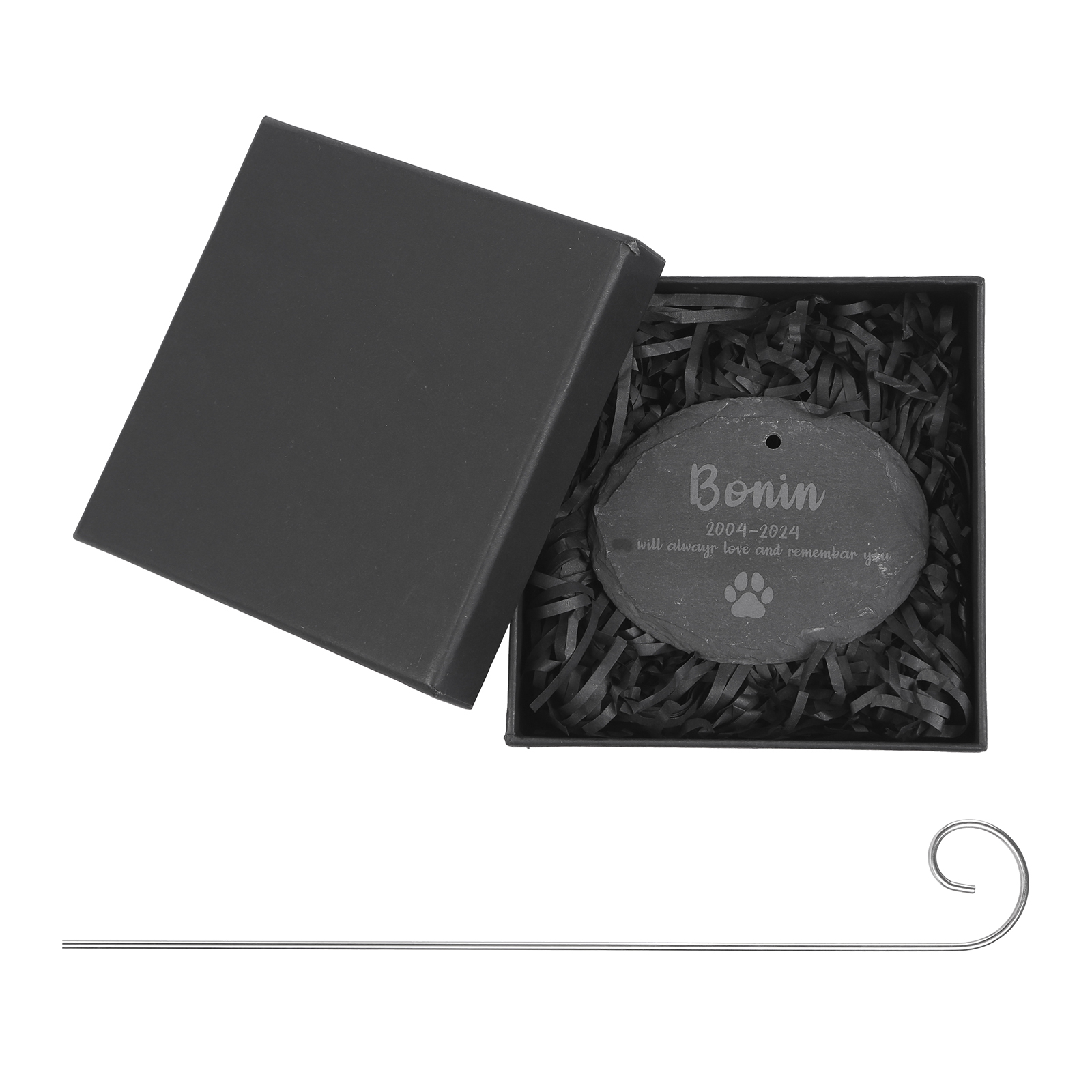 Personalisierter Grabstecker aus Schiefer – mit Name, Text & Datum graviert