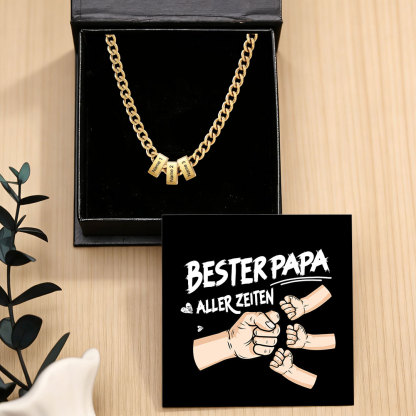 Personalisierte Cuban-Link-Halskette für Herren mit 1–6 Namen