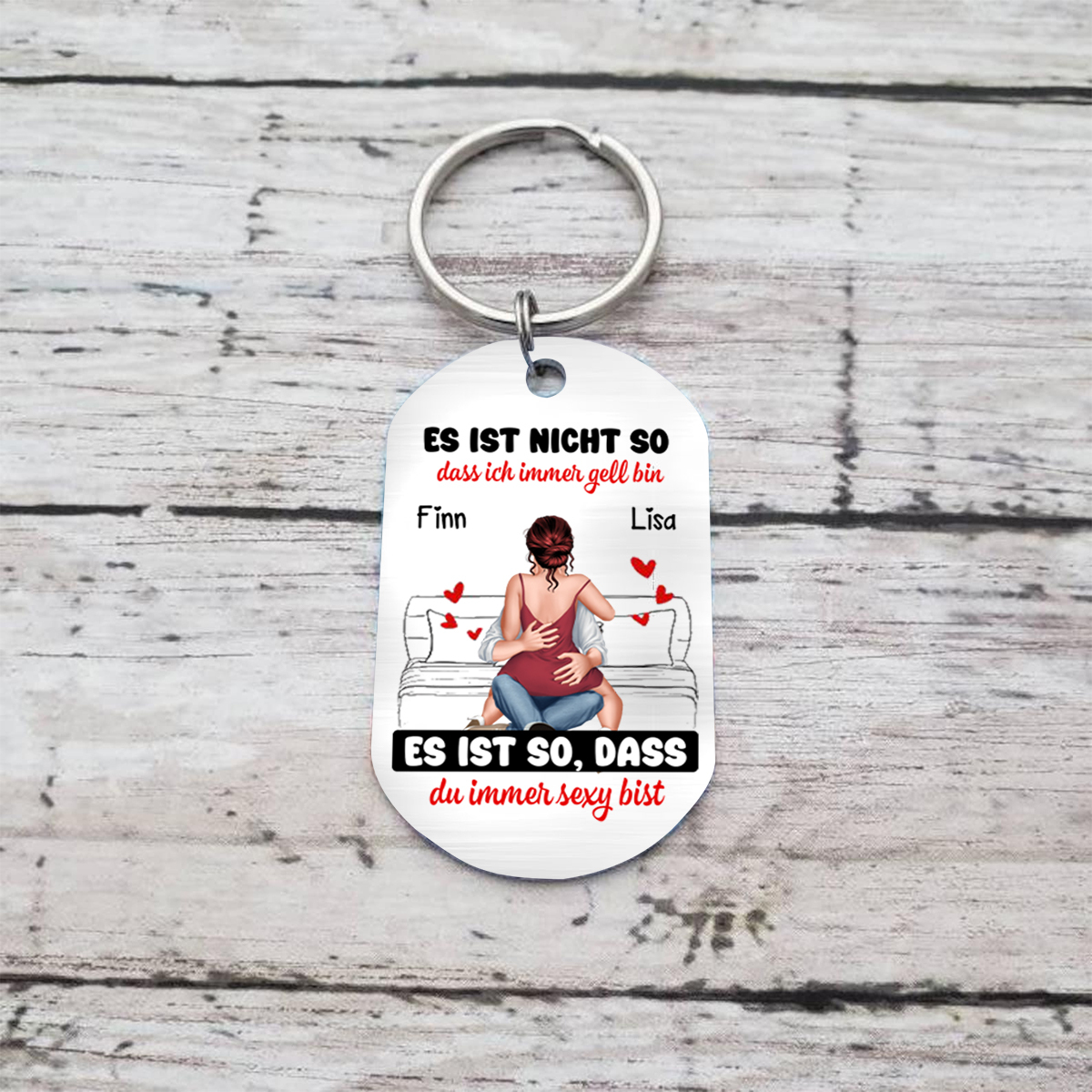 Personalisierte kreative Edelstahl Schlüsselanhänger für Paar