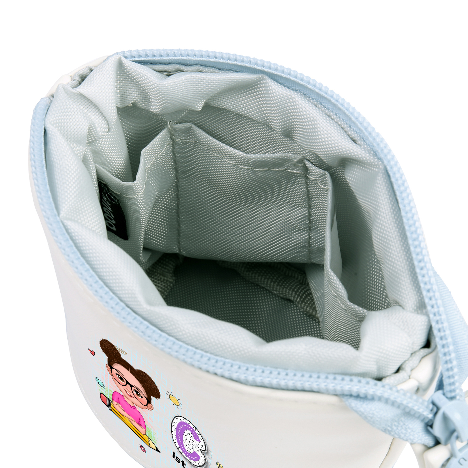 Personalisierter Name in 4 Farben Leinwand PU-Leder Stifteetui Stifttasche für Mädchen