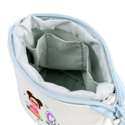 Personalisierter Name in 4 Farben Leinwand PU-Leder Stifteetui Stifttasche für Mädchen