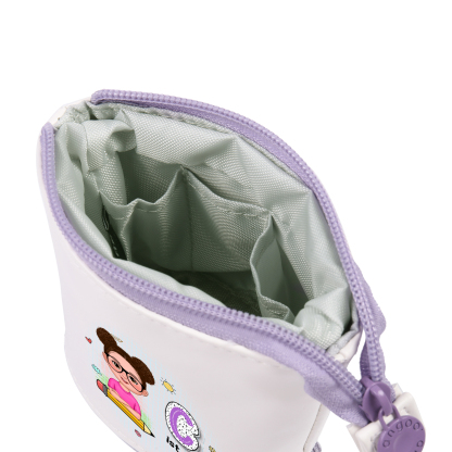 Personalisierter Name in 4 Farben Leinwand PU-Leder Stifteetui Stifttasche für Mädchen