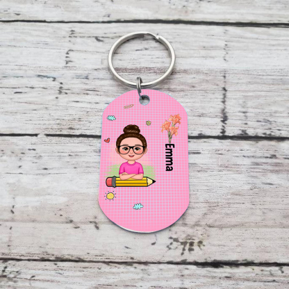 Personalisierbare Datum & Muster Schlüsselanhänger-Mein erster Schultag