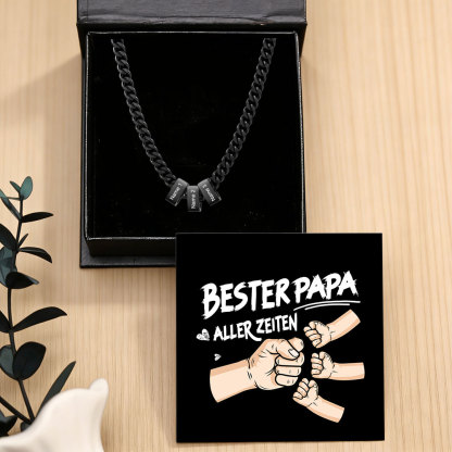 Personalisierte Cuban-Link-Halskette für Herren mit 1–6 Namen