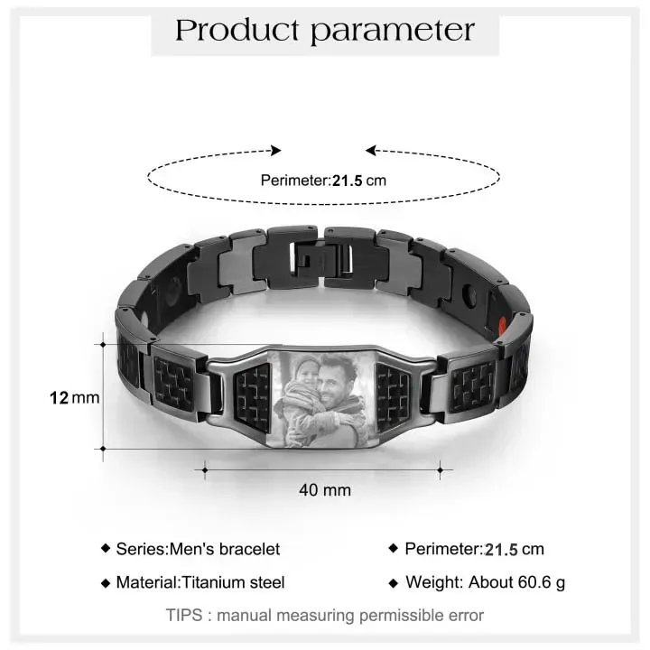 Personalisierte Foto & Text Geldbörse & Foto & 2 Texte Leder Schlüsselanhänger & Foto Armband Geschenkpackung Geschenkset für Mann Freund