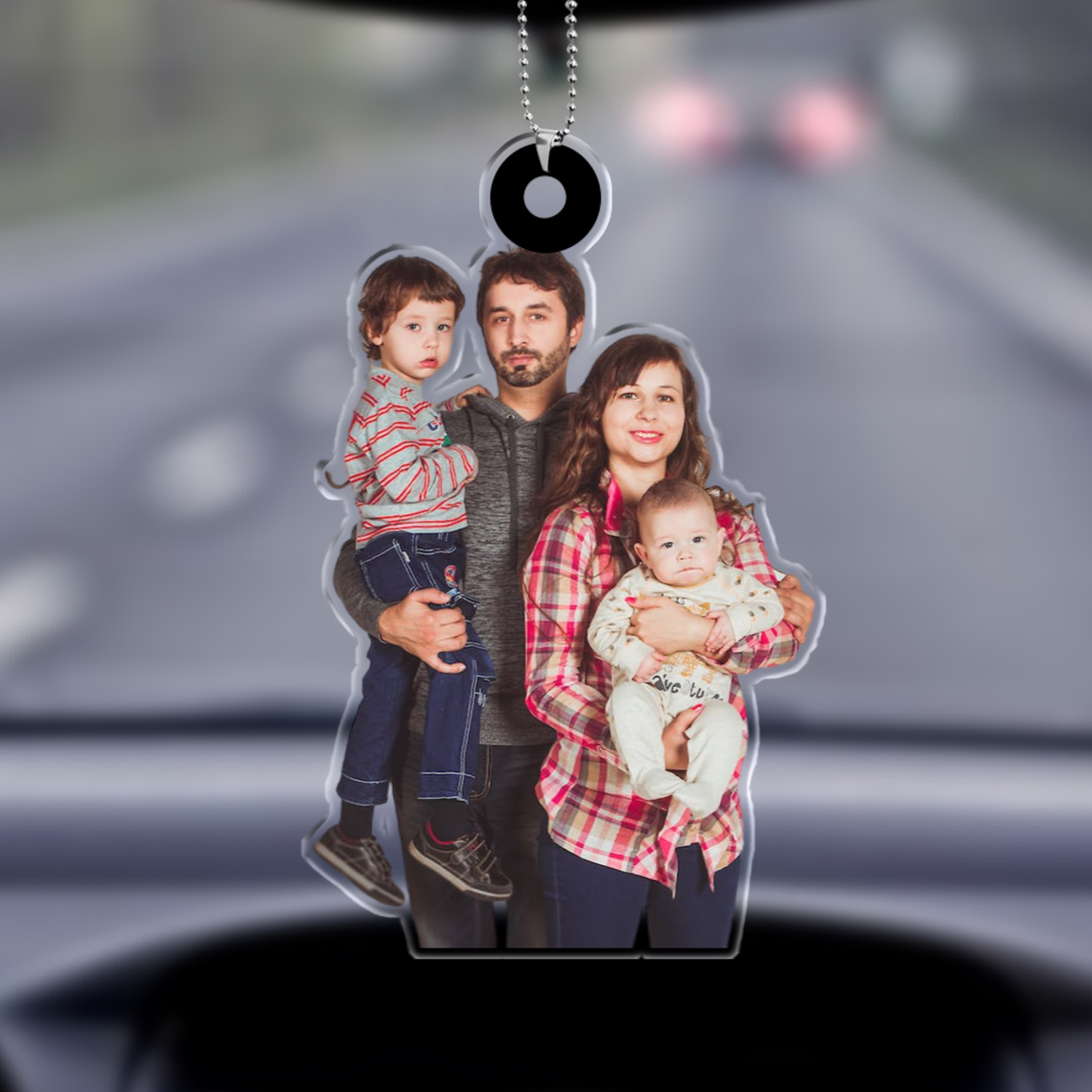 Acryl Weihnachtsornament-Personalisiertes Foto Familie Ornament/Schlüsselanhänger mit Schlüsselring