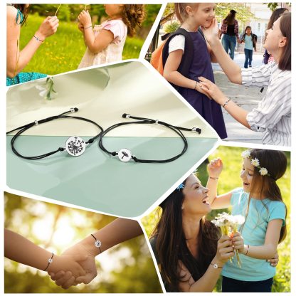 Löwenzahn Armbänder Set-Für das Schulkind-Schulanfang Geschenk mit Nachrichtenkarte