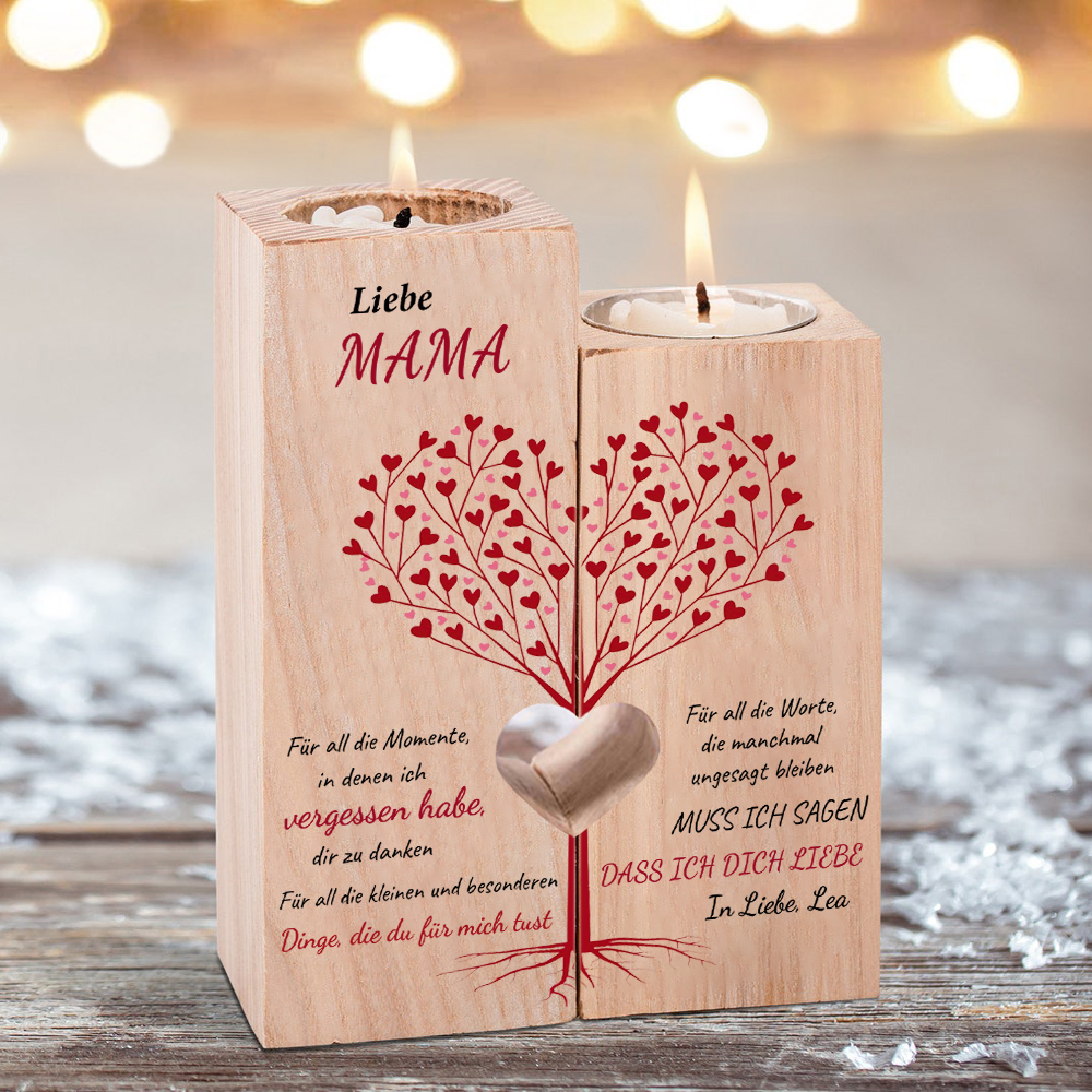 Quaderform Kerzenhalter Personalisierter Text Kerzenständer -Liebe Mama ich muss sagen, dass ich dich liebe-Geschenk für Mutter