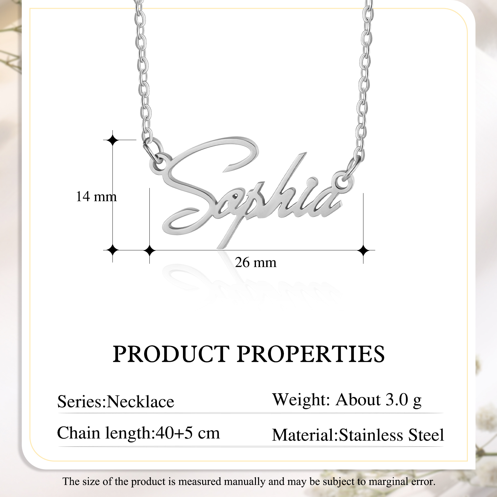 Personalisierbare Name Zarte Halskette & Geschenkkarte Geschenkbox Set Weihnachtsgeschenk