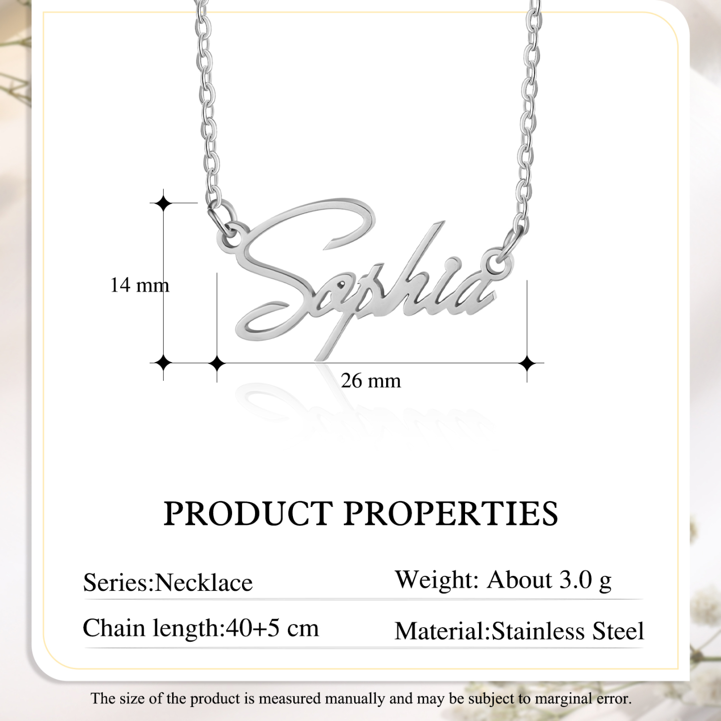 Personalisierbare Name Zarte Halskette & Geschenkkarte Geschenkbox Set Weihnachtsgeschenk