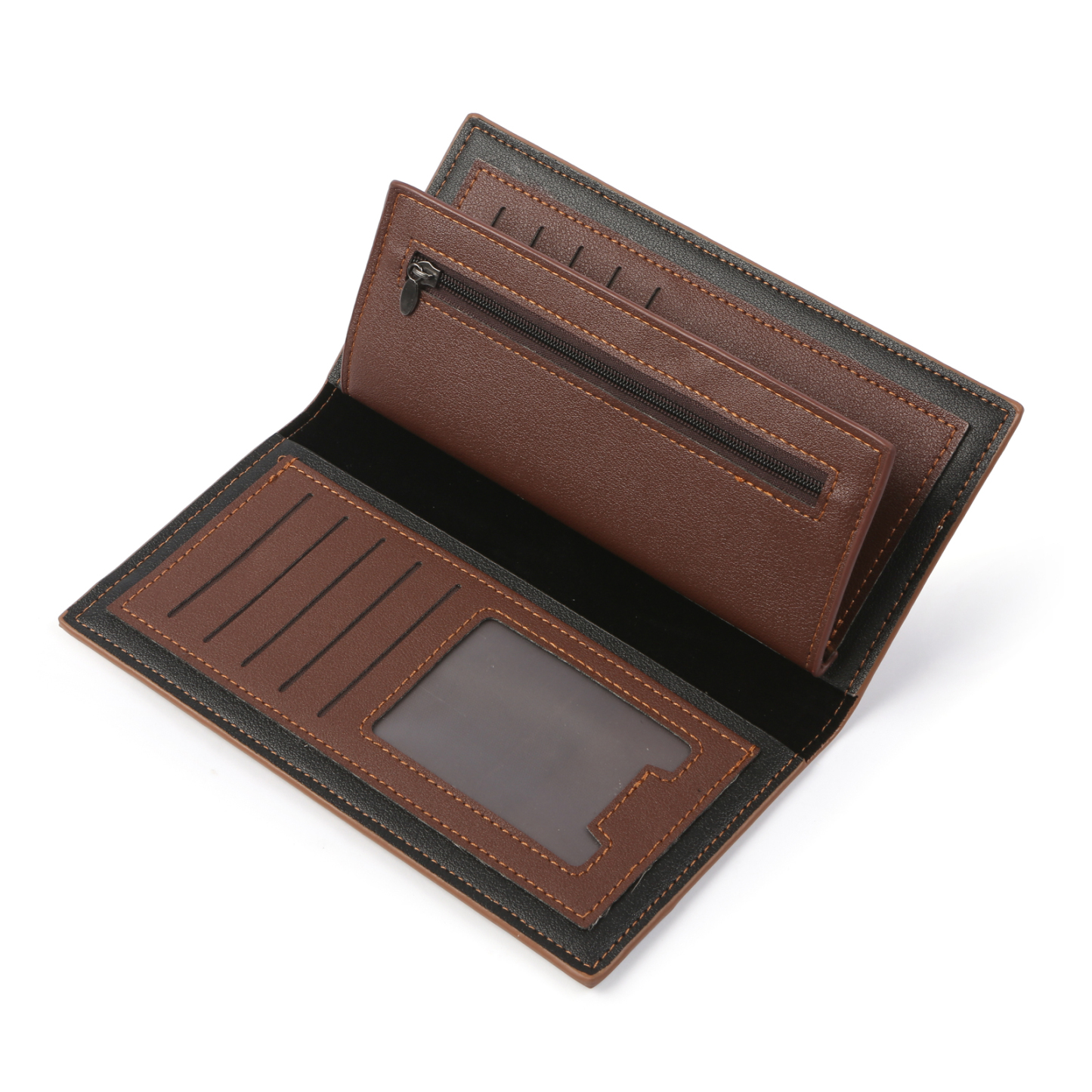 Personalisierte PU-Langgeldbörse für Herren mit RFID-Schutz und Foto-Gravur – Geschenk für Papa