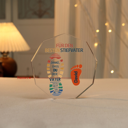 Neuneck Acryl-Deko Personalisierter 1 Name -Für den besten Stiefvater- Schreibtischdekoration für Stiefvater