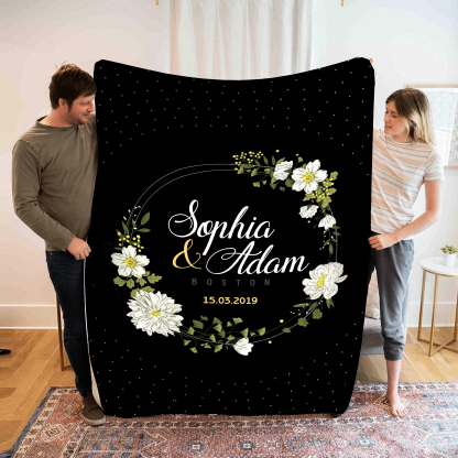 Personalisierte 2 Namen & 2 Texte Decke Für Paare